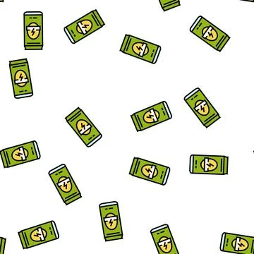 Energy beverage drink vector seamless pattern 스톡 일러스트