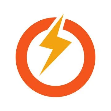 Energy Bolt Circle Power Icon Stock Illustration