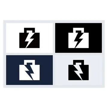 Energy Briefcase Icon Set Vector Graphic Stock Illustration