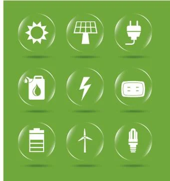 Energy bubbles over green background vector illustration Stock Illustration