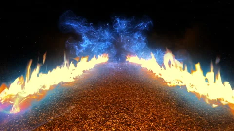 Energy Burst Leaves Lines Of Fire Scifi Event Stock Footage 283388727