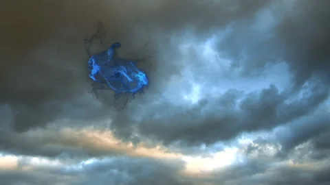 Energy charged cloud flies along across the sky Stock Footage 245425459