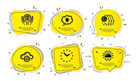 Energy, Cloud computing and Organic tested icons set. Employees teamwork, Time Stock Illustration