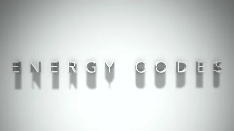 Energy codes 3D title animation with shadows on a white background Stock Footage 297857385