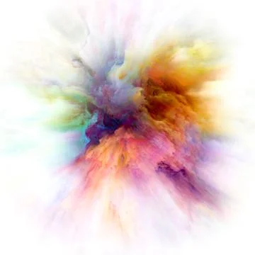 Energy of Color Splash Explosion Stock Illustration