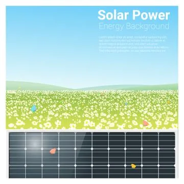 Energy concept background with solar panel Stock Illustration