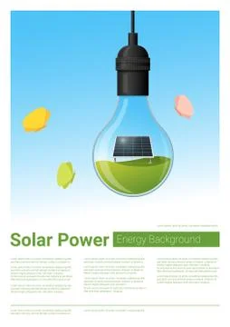 Energy concept background with solar panel in light bulb Stock Illustration