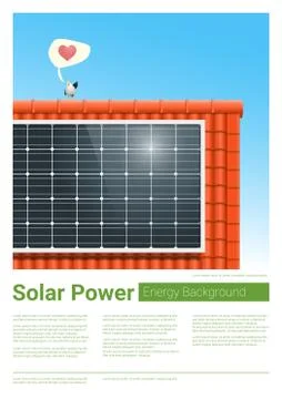 Energy concept background with solar panel Stock Illustration