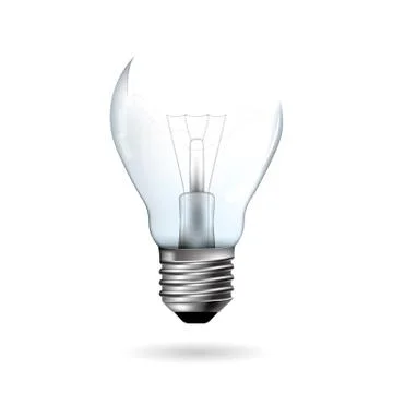Energy concept,vector drawn damaged light bulb. Stock Illustration