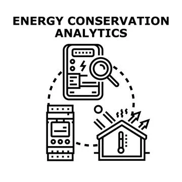 Energy conservation analytics concept for efficient management Stock Illustration
