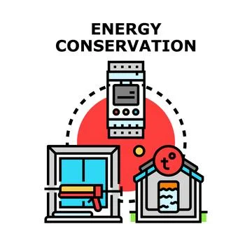 Energy conservation concept controlling house warmth using smart technology Stock Illustration