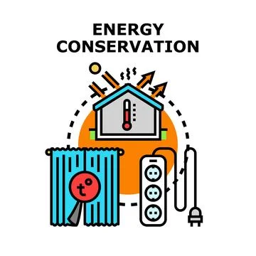 Energy conservation concept featuring efficient home heating solutions Stock Illustration