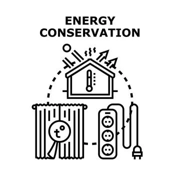 Energy conservation concept featuring efficient home heating solutions Stock Illustration