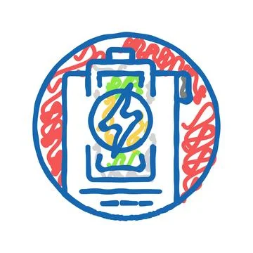 Energy conservation programs icon doodle illustration 스톡 일러스트