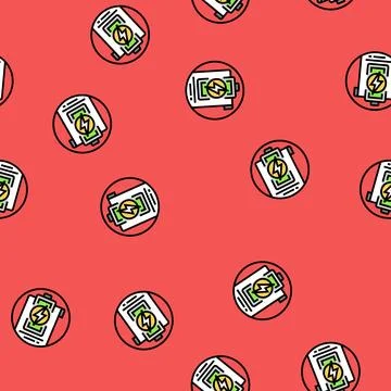 Energy conservation programs vector seamless pattern Stock Illustration