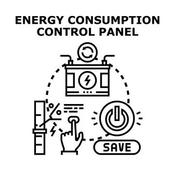 Energy consumption control panel concept illustration Stock Illustration