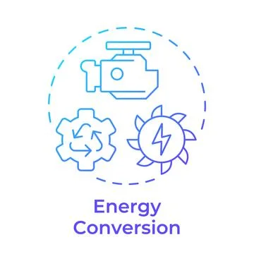 Energy conversion blue gradient concept icon Stock Illustration