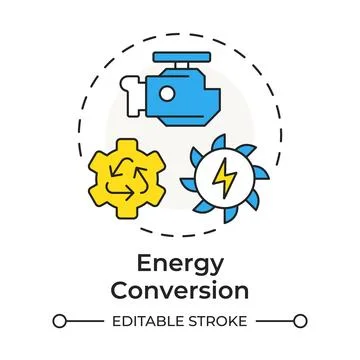 Energy conversion multi color concept icon Stock Illustration