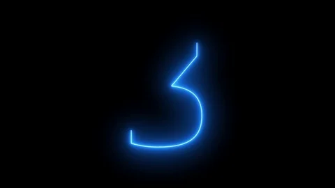 ENERGY Countdown Blue NUMBER  Led Light three 3 Stock Footage 105660999