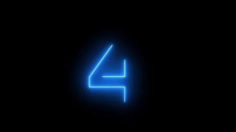 ENERGY Countdown Blue NUMBER  Led Light four 4 Stock Footage 105661004