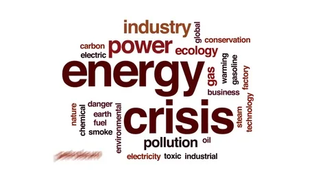 Energy crisis animated word cloud, text design animation. Stock Footage 74399400