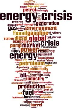 Energy crisis word cloud Stock Illustration