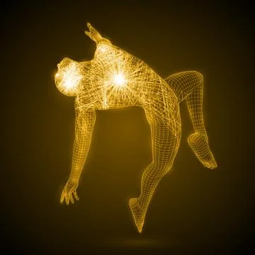 Energy of the dancing man. Stock Illustration