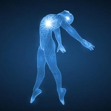 Energy of the dancing man. Stock Illustration