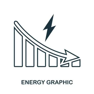 Energy Decrease Graphic icon. Mobile app, printing, web site icon. Simple Illustrazione stock