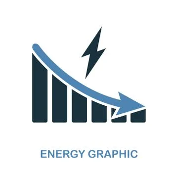 Energy Decrease Graphic icon. Monochrome style design from diagram icon Illustrazione stock