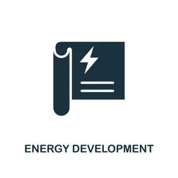 Energy Development icon. Monochrome style design from power and energy icon 库存插图