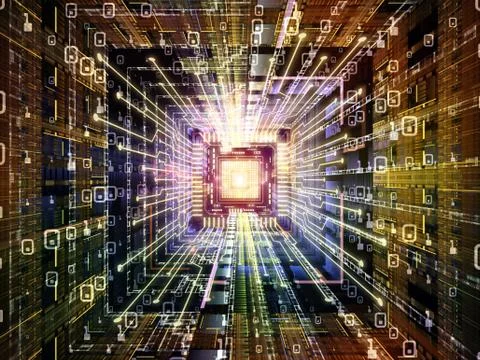 Energy of Digital Processor Stock Illustration