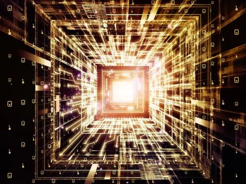 Energy of Digital Processor Stock Illustration