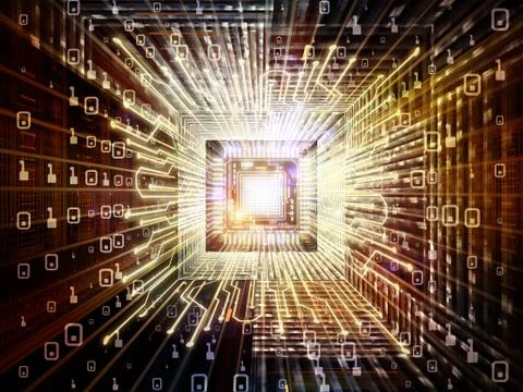 Energy of Digital Processor Stock Illustration