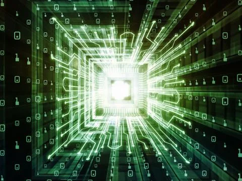 Energy of Digital Processor Stock Illustration