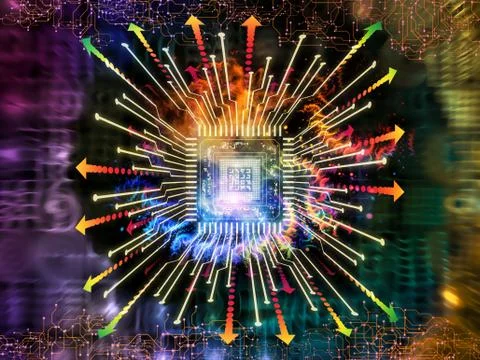 Energy of Digital Processor 스톡 일러스트