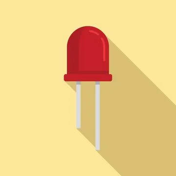 Energy diode icon flat . Light semiconductor Stock Illustration