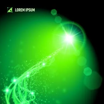 Energy from a distant green star Stock Illustration
