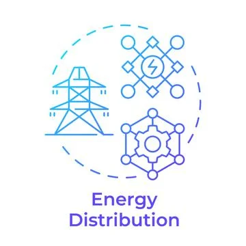 Energy distribution blue gradient concept icon Stock Illustration