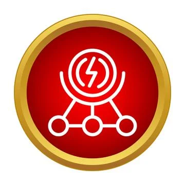 Energy distribution network icon representing power connection grid Stock Illustration