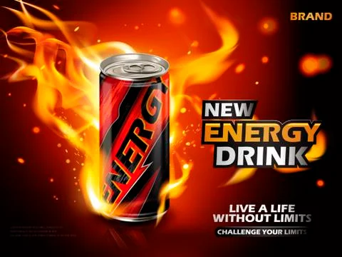 Energy drink ad Stock Illustration