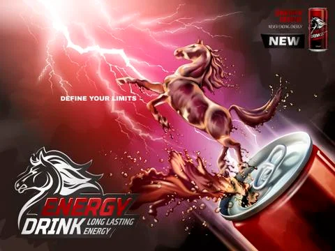 Energy drink ads Stock Illustration
