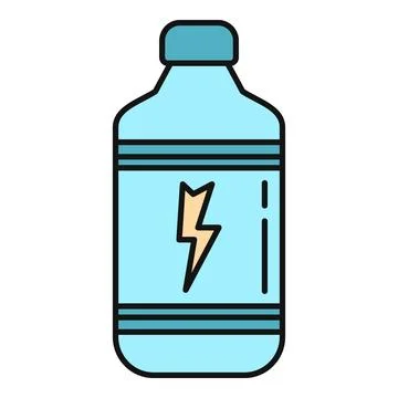 Energy drink bottle with lightning bolt symbol on label Stock Illustration