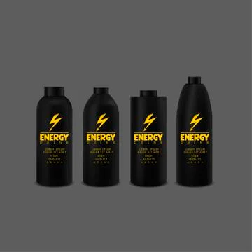 Energy drink bottle set Stock Illustration