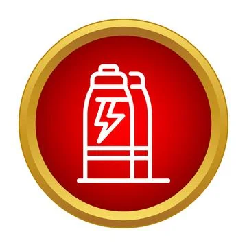 Energy drink bottles icon with lightning bolt symbol Stock Illustration