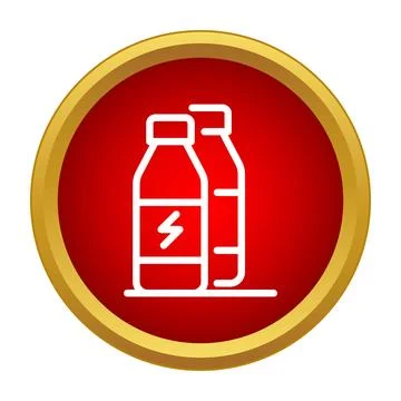 Energy drink bottles icon representing power and nutrition Stock Illustration