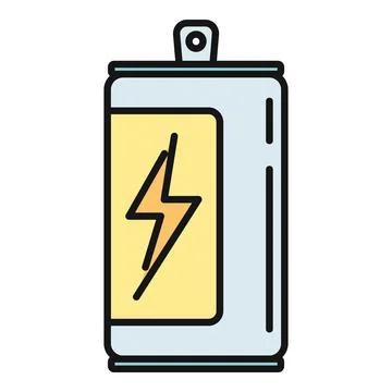 Energy drink can with lightning bolt symbol Stock Illustration