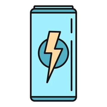Energy drink can with lightning bolt symbol Stock Illustration