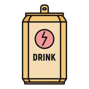 Energy drink can with lightning bolt symbol Stock Illustration