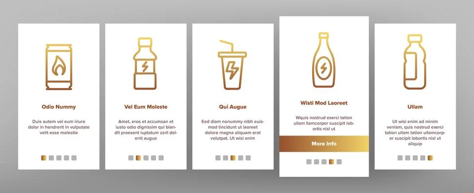 Energy Drink Color Elements Vector Onboarding Stock Illustration